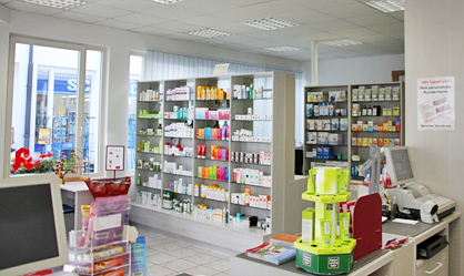 Innenansicht der Apotheke